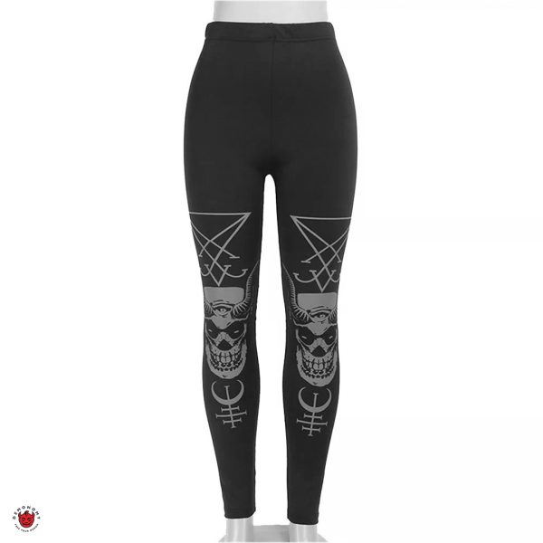 شلوار لگ گاتیک مشکی Skull - Image 2
