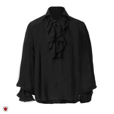 پیراهن رترو آستین بلند کلوش پلیسه پفی یقه بندی