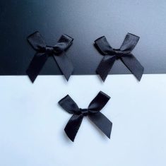 گیره گل سر روبان پاپیونی سفید و مشکی