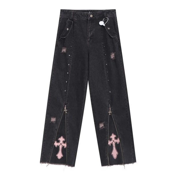 شلوار بوت کات Pink Goth - Image 2