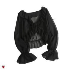 بلوز حریر آستین بلند پفی Isolde