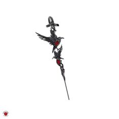 ایرکاف گوشواره سوزنی کلاغ و نگین سرخ