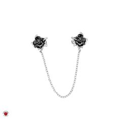 پین یقه گل رز و زنجیر