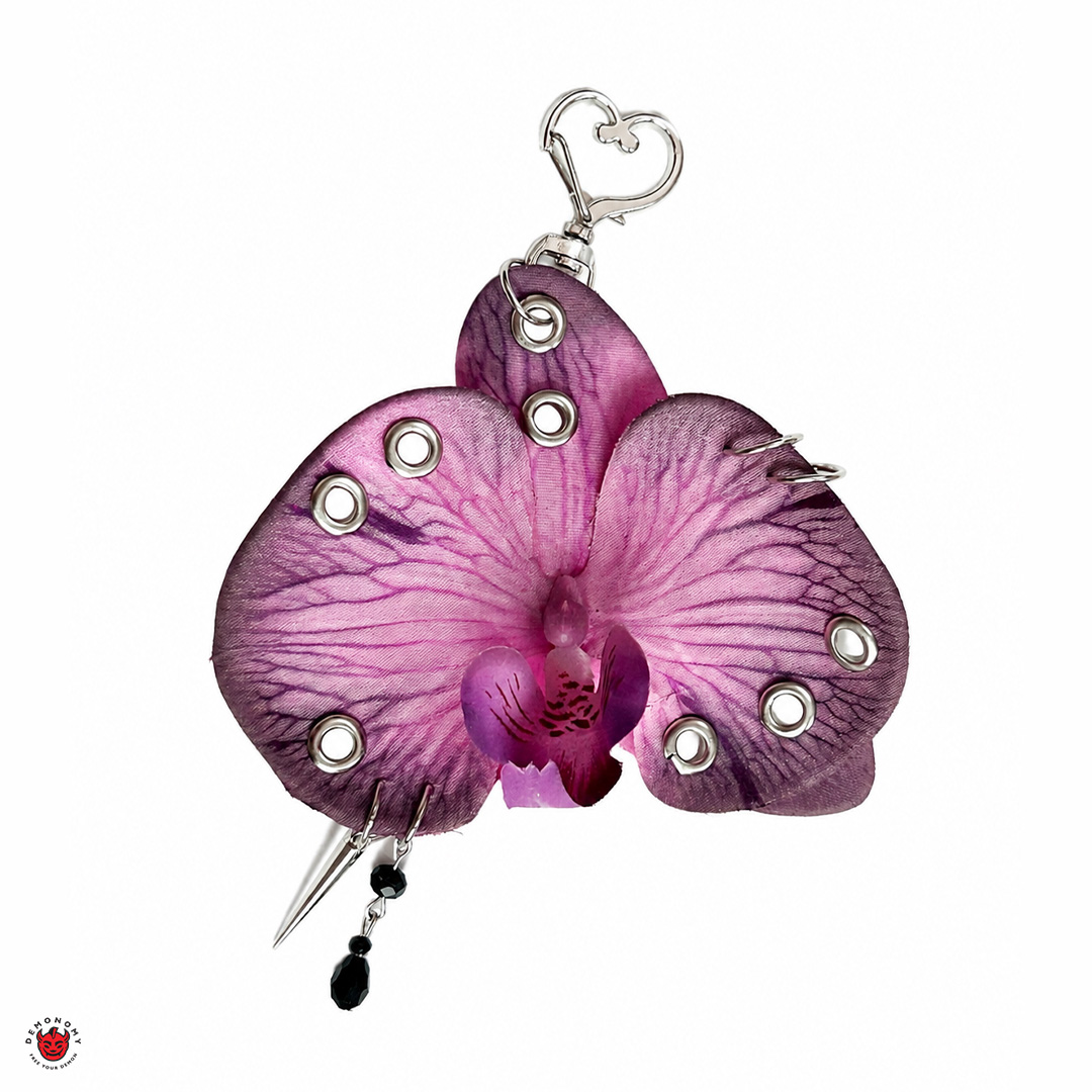 چارم آویز کیف گل مصنوعی ارکیده رنگی Orchid - Image 4