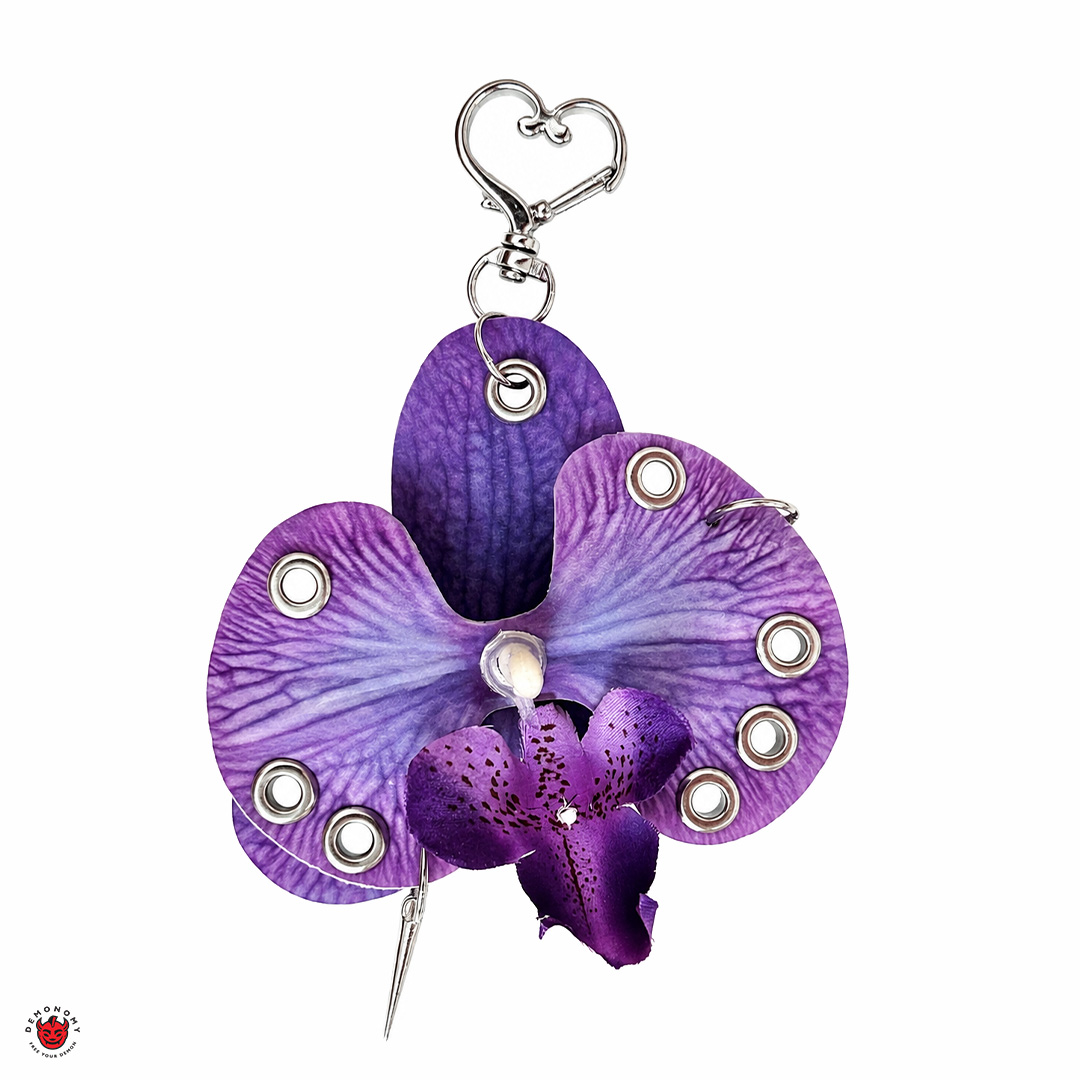 چارم آویز کیف گل مصنوعی ارکیده رنگی Orchid - Image 5