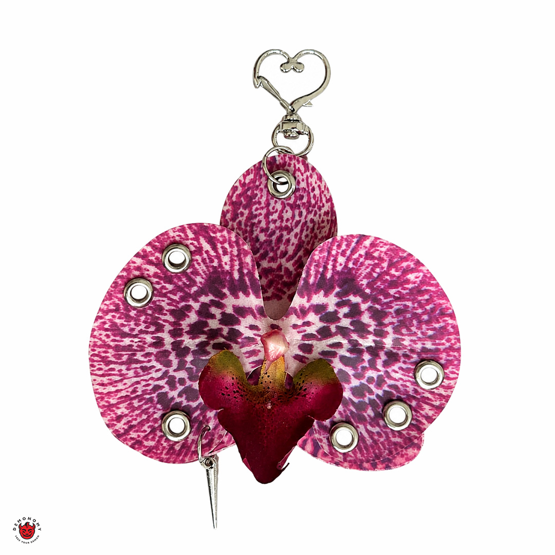 چارم آویز کیف گل مصنوعی ارکیده رنگی Orchid - Image 6