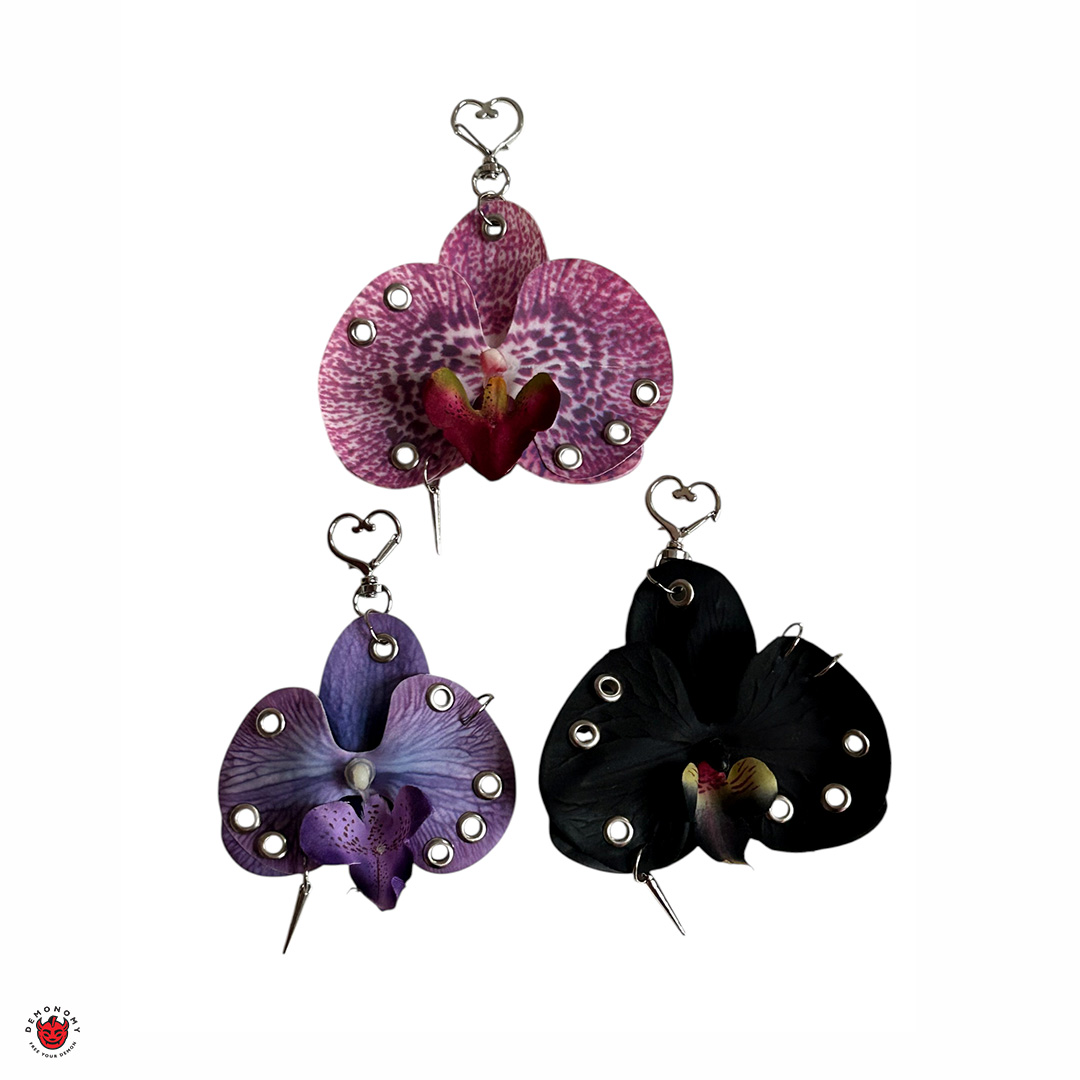 چارم آویز کیف گل مصنوعی ارکیده رنگی Orchid - Image 8