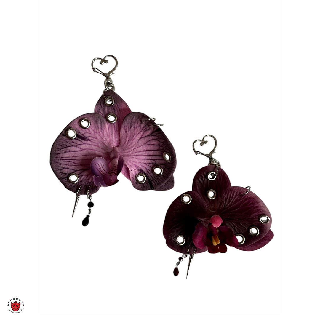 چارم آویز کیف گل مصنوعی ارکیده رنگی Orchid - Image 9